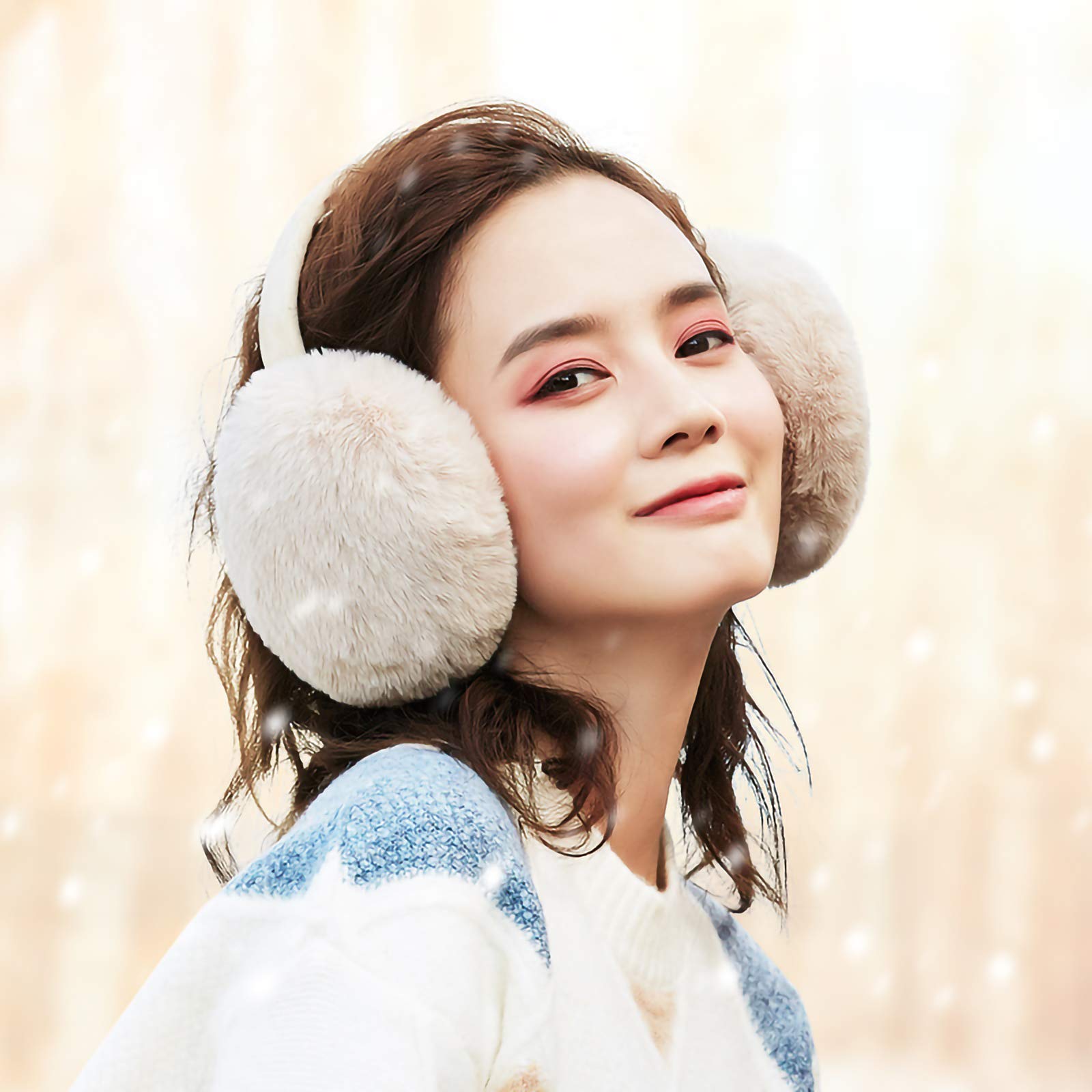 LCXSHYE Winter Ear muffs Faux Fur Warm Earmuffs Cute Foldable Outdoor Ear Warmers For Women Girls