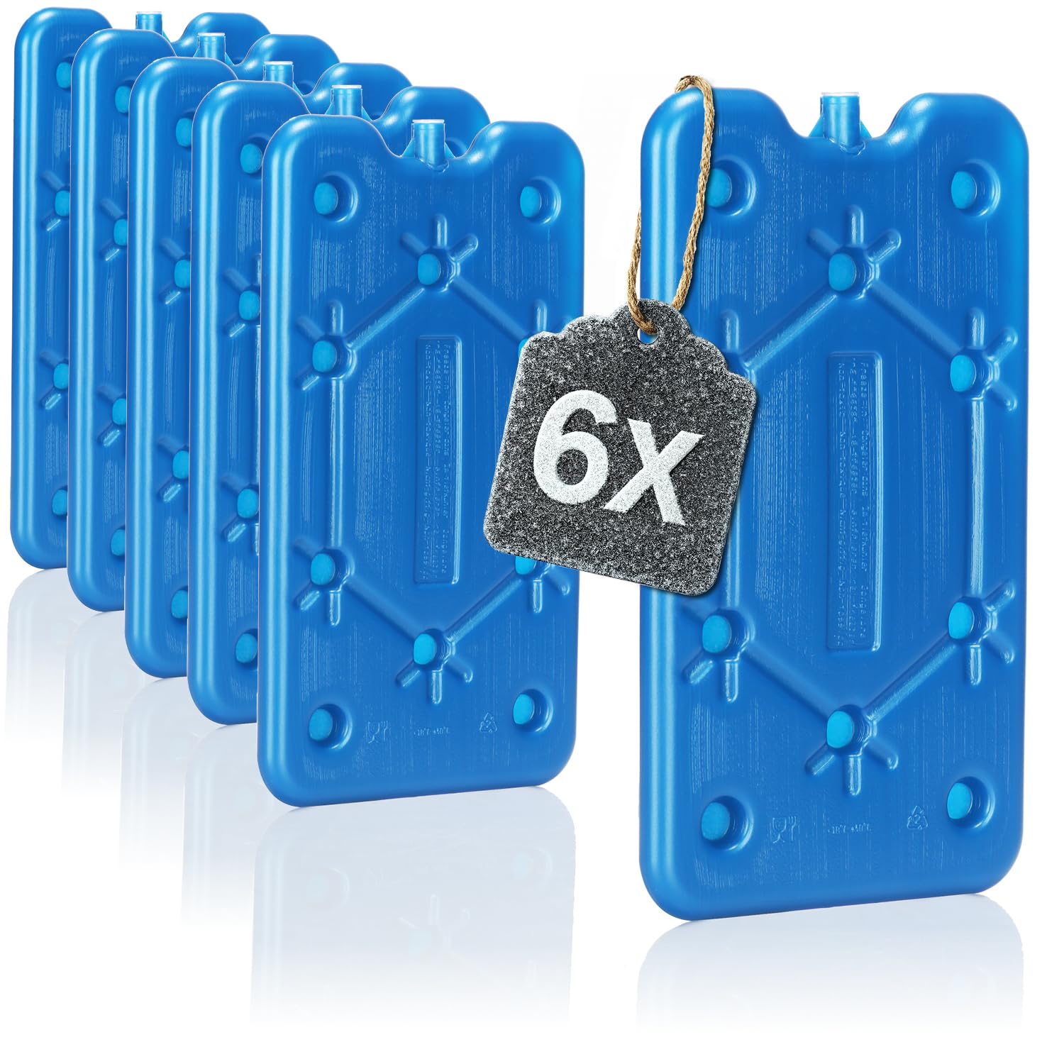 com-four® 6 x Ice Packs - Freezer Block - Ice Block - Ice Block for Ice Box - Pack of 6 - Medium