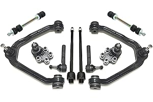 10 Pc Suspension Kit Control Arms, Ball Joints, Tie Rods, Sway Links ES3492T EV370 K6539 K80631 K80942 Compatible with 1999-2007 Chevrolet Silverado GMC Sierra RWD - PartsW