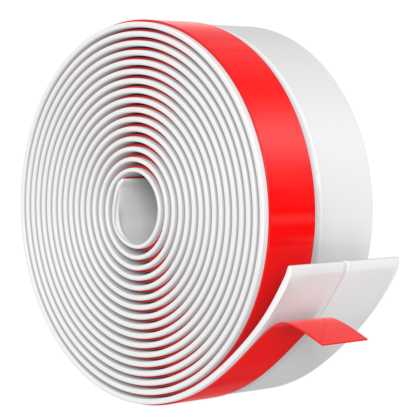 Photo 1 of ?2025 New Upgrade? Wide Silicone Weather Stripping Door Seal with Strong Adhesive 2" x 20 ft, Draft Stopper for Garage, Shower & Sliding Doors - Gap & Under Door Protection, White