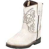 Smoky Mountain Boots Toddler Autry Square Toe Leather Western Boot | Western cowboy boot with leather upper, square toe, fabric lining, foam insole, TPR sole, block heel and zip closure