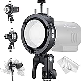 GODOX S3 Speedlite Bracket, 𝐆𝐨𝐝𝐨𝐱 𝐒𝟐 𝐔𝐩𝐠𝐫𝐚𝐝𝐞, Adjustment Angle±90°,Umbrella Hole, Bowens Mount Holder for Godox AD200Pro II AD300Pro II AD400Pro II V1 V100 V1Pro AD300Pro AD100Pro etc.