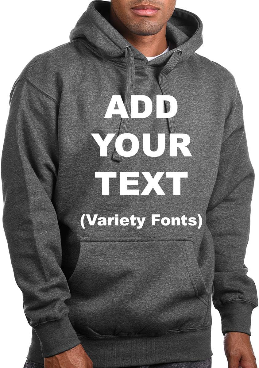 Custom Pullover Fleece Hoodied Sweatshirt Add Your Own Text for Men & Women