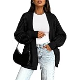 BTFBM Cardigan Sweaters for Women 2026 Fall Fashion Casual Long Sleeve Oversized Open Front Knit Cardigans Jacket Coat