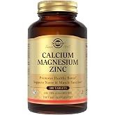 Solgar Calcium Magnesium Plus Zinc, 100 Tablets - 33 Servings - Gluten Free | Promotes Healthy Bones &amp; Teeth, Supports Nerve &amp; Muscle Function, Vegan, Dairy Free, Kosher