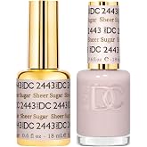 DND DC Gel Nail Polish Duo, Sheer Collection, 0.6 Fl Oz Each | Matching UV/LED Gel Polish &amp; Air Dry Lacquer Set, Chip-Free Long Lasting Sheer Nail Color, Easy Soak Off Removal