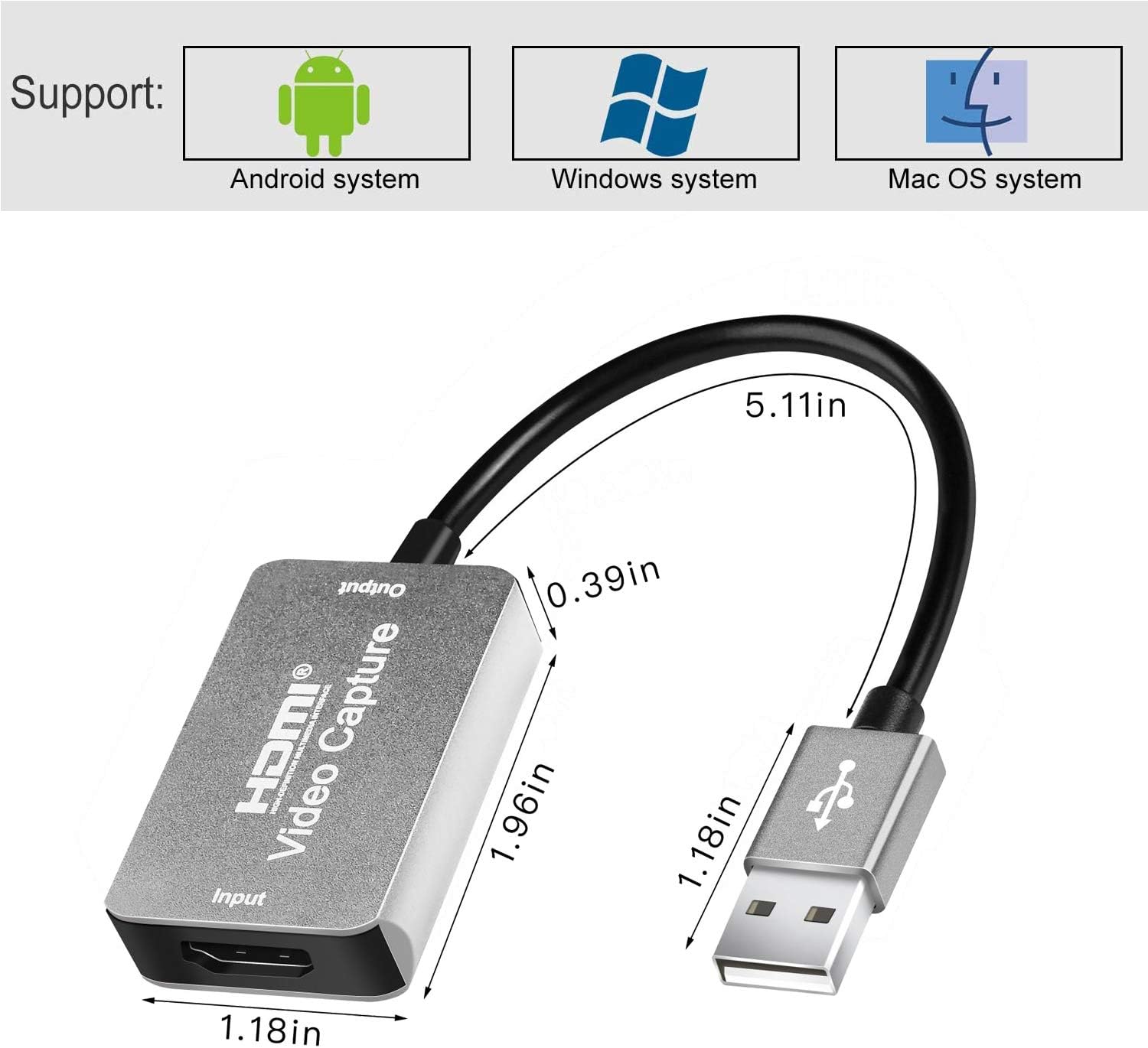 Internal Components Compatible With Pc Capture Card Mac Os Video Capture Card 1080p 30fps Full Hd Video Audio Capture Recorder Device Hdmi To Usb 2 0 Linux Computers Accessories