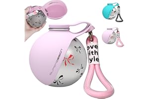 SUPER DESIGN 2-in-1 Portable Dog Water Bottle for Small Dogs - Leak-Proof & Compact Dog Travel Water Bottle -Stainless Steel Bottle & Silicone Bowl - Ideal for Walking, Hiking & Travels (10 fl oz, Pink)