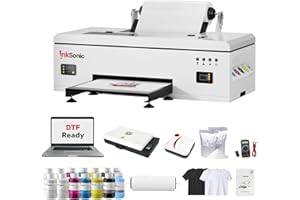 RocRow InkSonic L1800 DTF Printer with Laptop, A3/13 Width DTF Transfer Machine, Custom Garment Printing, Direct to Film, White Ink Circulation System & Auto Clean, Built-in Heating,E13