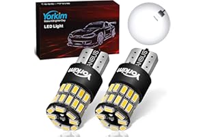 Yorkim 194 LED Bulb 6000K White T10 Interior Bulbs T15 W5W 2825 168 LED Bulb for Interior Light Trunk License Plate Lights Marker Lights, Pack of 2