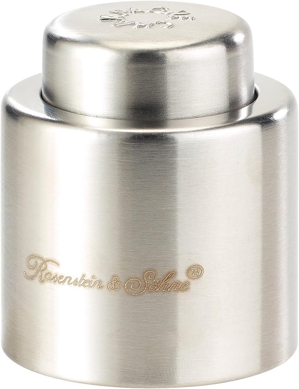 Rosenstein & Söhne Sektverschluss: Verschluss für Sekt-und Champagnerflaschen aus gebürstetem Stahl (Sektflaschenverschluss)
