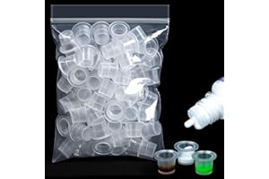 RAQEHO 100PCS Plastic Tattoo Ink Caps - Small Ink Cups Non-Spill Tintas Para Tatuajes Accessories Durable & Lightweight for Precise Tattooing Art Supplies (Mini Size)