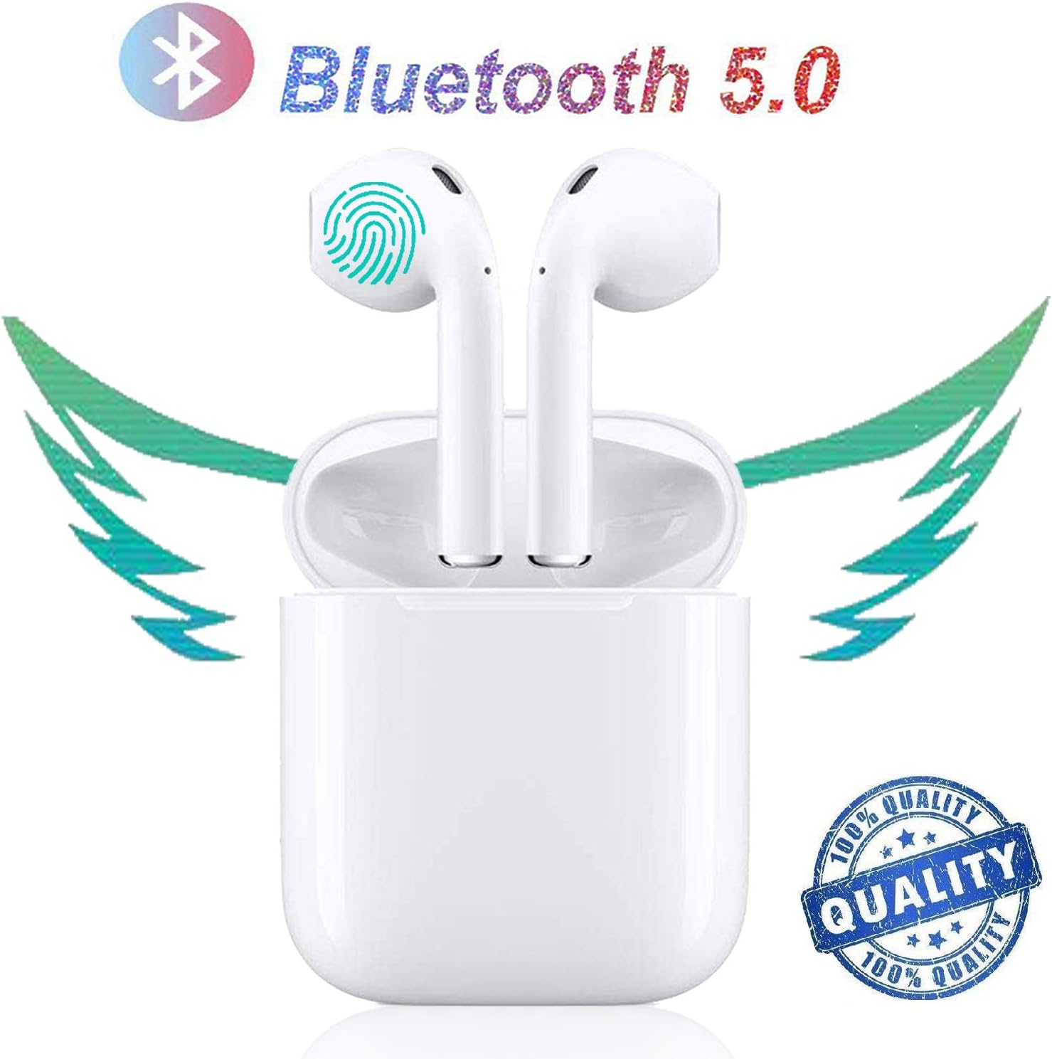 cengxiup Bluetooth Headphones,Bluetooth 5.0 Wireless Earbuds,Noise Canceling 3D Stereo IPX5 Waterproof Sports Headset,Pop-ups Auto Pairing,compatible with Apple Airpods Android/Iphone
