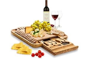 Charcuterie Board Gift Set - Bamboo Cheese Board and Knife Set - Housewarming Gifts for New Home, Wedding Gifts for Couples 2