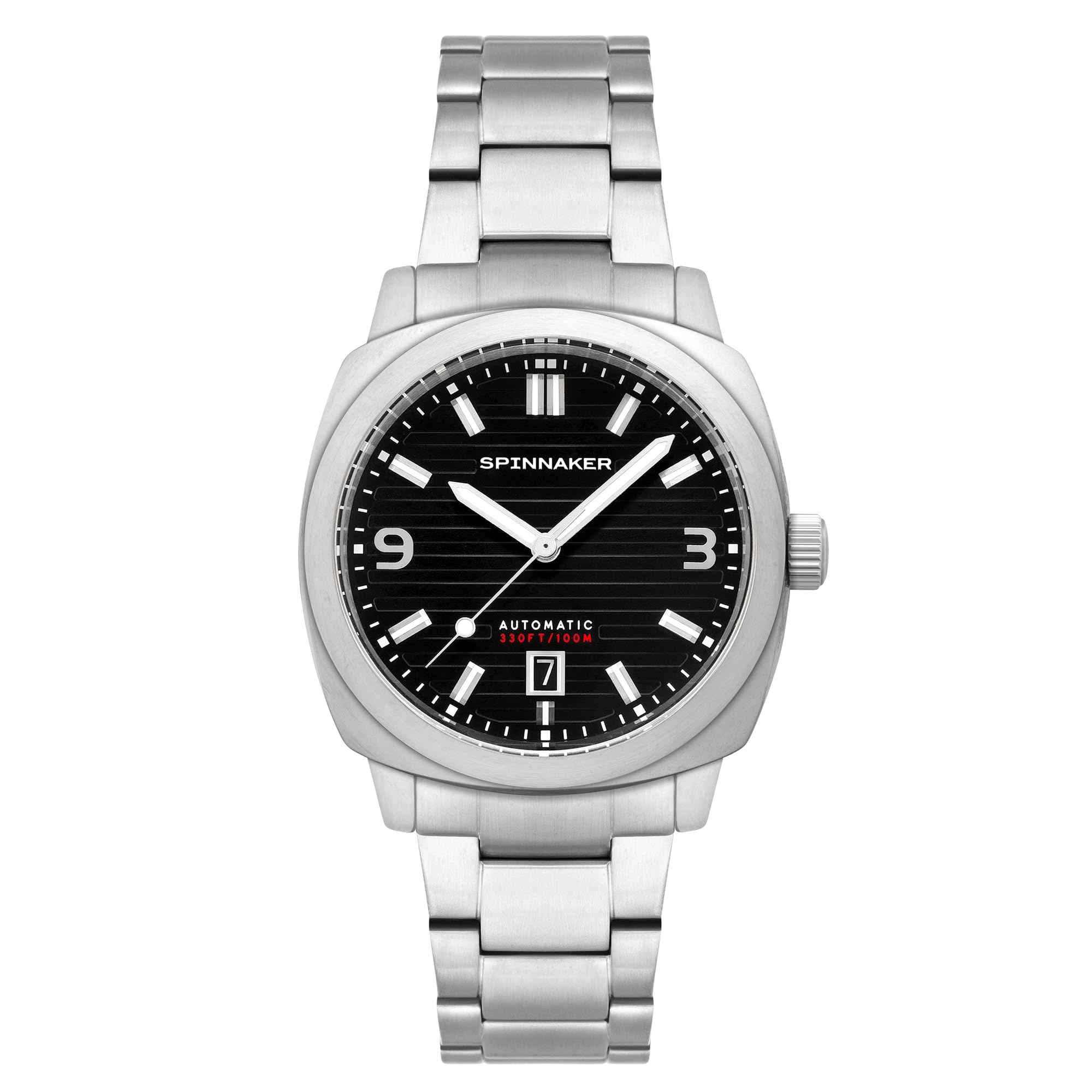 Spinnaker Hull Riviera Men's Automatic 3 Hands Watch with Black Dial and Stainless Steel - SP-5073-33