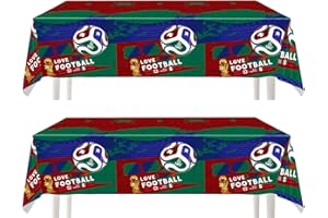 World Cup 2026 Tablecloth 2Pack Plastic Table Cloths Rectangular for World Cup Soccer Ball Decorations Table Cloth 108"x54" f