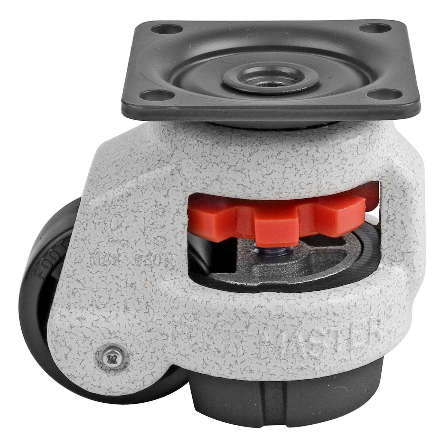 FOOTMASTER GD40F Nylon Wheel and NBR Pad Leveling Caster, 110 lbs, Top