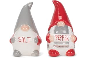 TII Ceramic Christmas Gnomes Salt and Pepper Shaker Set, 3.5 Inches