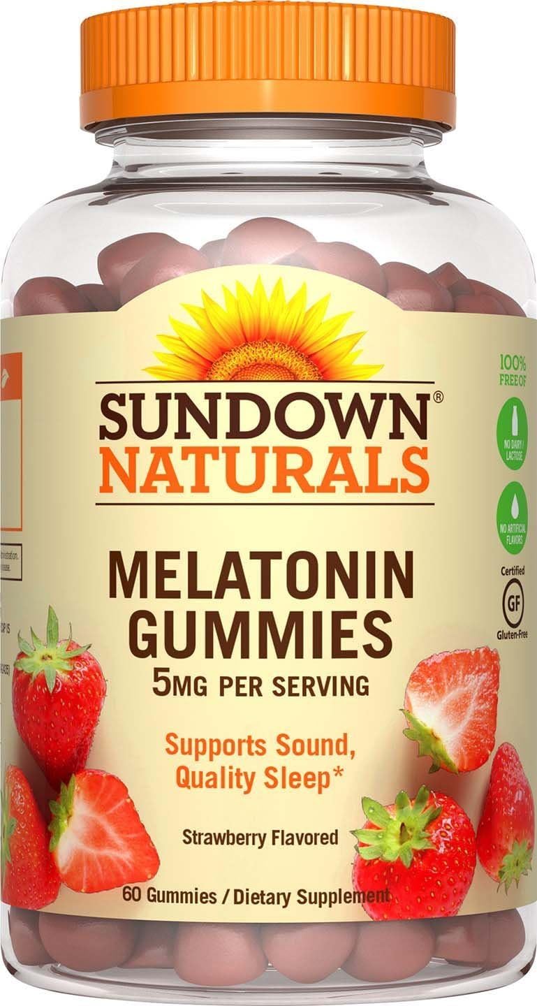 Sundown Naturals Melatonin 5 mg, 60 Gummies (Pack of 4): Health & Personal Care