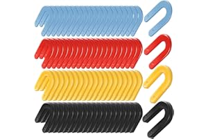 Angchun Plastic Shims Structural Horseshoe U Shaped Tile Spacers, 400PCS Plastic Shims for Leveling, Black 1/4inch, Red 1/8inch, Blue 1/16inch, Yellow 3/16inch