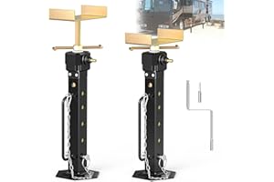 AUH RV Slide Out Supports Stabilizer Jacks (Electric Drill Adjust) 13"-26" Adjustable Camper Slide-Out Support Jacks, Travel Stabilizer Jacks Stand, Supports Up to 5,000 lbs,Aluminum Gear Box
