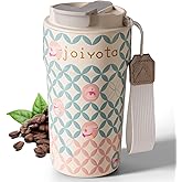 joiyota Ceramic Travel Mug 20oz with 3D Print Design, Rabbit Coffee Mug Tumbler with Lid and Straw, Leak Proof Tumbler for Hot/Iced Coffee, Tea, Gift for Women/Girls, Fortune Bunny