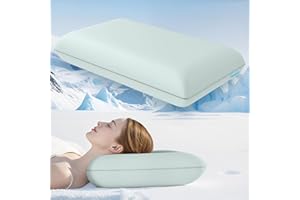 Releep Cooling Soft Memory Foam Pillow, Cervical Neck Pillow for Side Sleepers, Back & Stomach Sleepers, Ergonomic Orthopedic Design for Neck Pain Relief and Deep Sleep, CertiPUR-US, Eggshell Blue