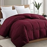 TEXARTIST Premium 2100 Series Queen Comforter All Season Breathable Burgundy Comforter Soft 4D Spiral Fiber Quilted Down Alternative Duvet Insert with Corner Tabs Luxury Hotel Style (88"x88")