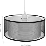 FRIDEKO HOME 2 Tier Light Shade Ceiling Lamp Black White 30cm Modern Drum Shade view 7