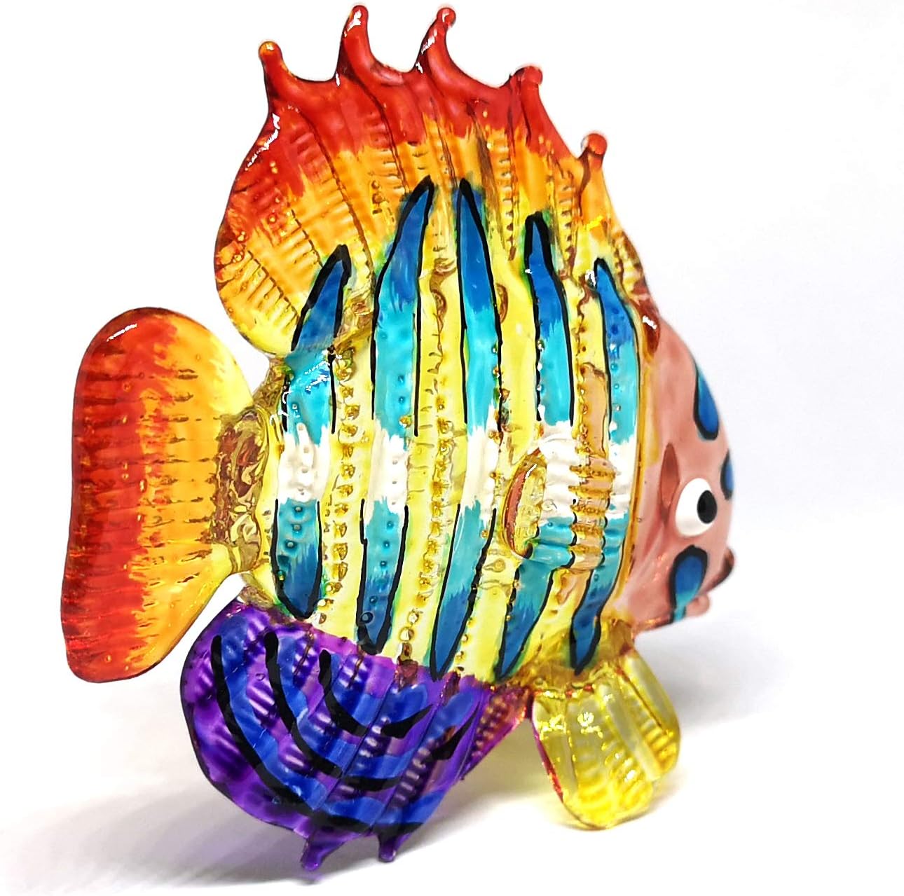 ZOOCRAFT Tropical Glass Sea Fish Figurine Hand Blown Art Sealife Collectible Miniature Aquarium Decor: Kitchen & Dining