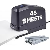 Bostitch Office Impulse Heavy Duty Electric Stapler Value Pack, 45 Sheet Capacity, Includes 5,000 Staples, No-Jam, Faster Stapling, Black