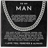 I Love You Gifts For Him Husband Boyfriend Sentimental Gifts From Wife Girlfriend To My Man Birthday Gift Ideas Cuban Link Chain Necklace Jewelry For Anniversary Christmas Valentines Day