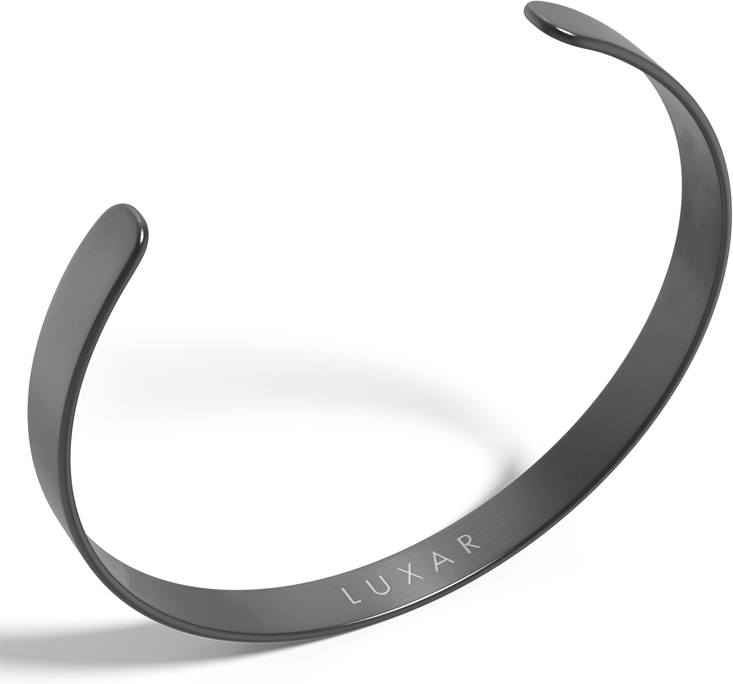 Luxar Men's Titanium Cuff Bracelet | Solid Titanium Minimalist Bracelet Designed for Men | Available in Medium and Large Sizes | Explore The World of Luxar (Brushed Gunmetal Gray | Large): Jewelry