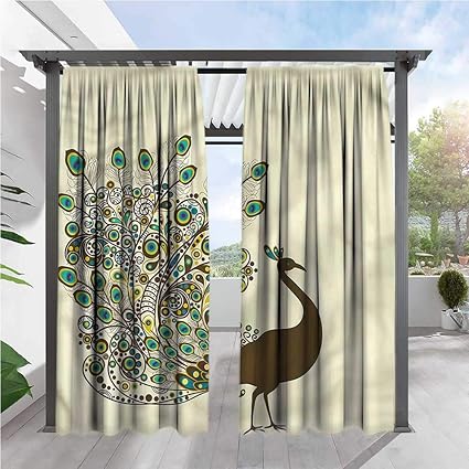 Amazon Com Marilds Peacock Window Curtains Peacock Bird Profile