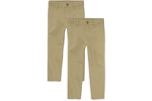 The Children's Place Boys Stretch Relaxed Straight Chino Pants, Multipacks