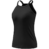 Air Curvey Tank Tops for Women Ribbed Halter Tops with Build in Bra Casual Summer Sleeveless Tank 2025