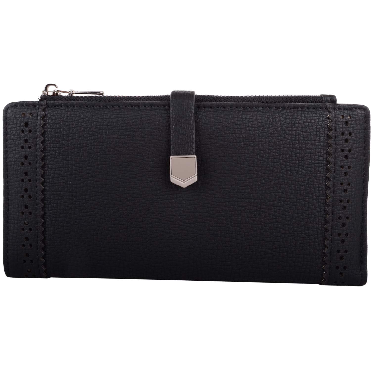 Womens Large Faux Leather RFID Coin/Money/Credit Card Holder/Purse - Black