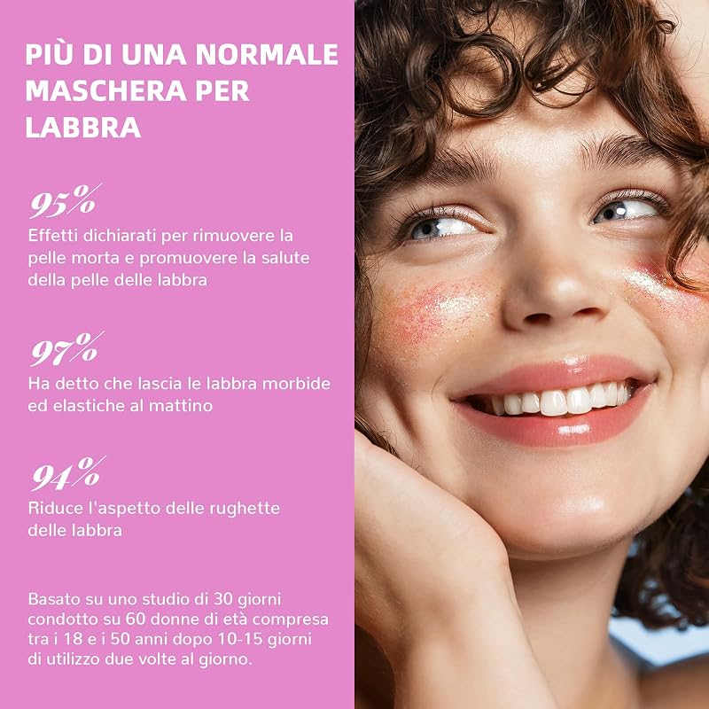 Lip Balm & Scrub Labbra, 4P Maschera Labbra Kit per idratazione intensa, la cura delle labbra ad 2 maschera per labbra e 2 esfoliante per labbra addormentate — foto 3 di 8