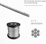 AZKEEGREY 100m Stainless Steel Wire Rope 1.5mm 7x7 Heavy Duty Cable + 100 Clamps view 4