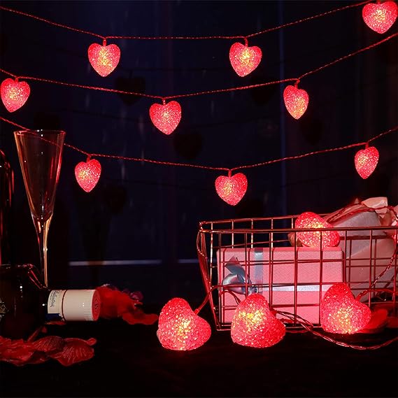 heart string lights battery operated