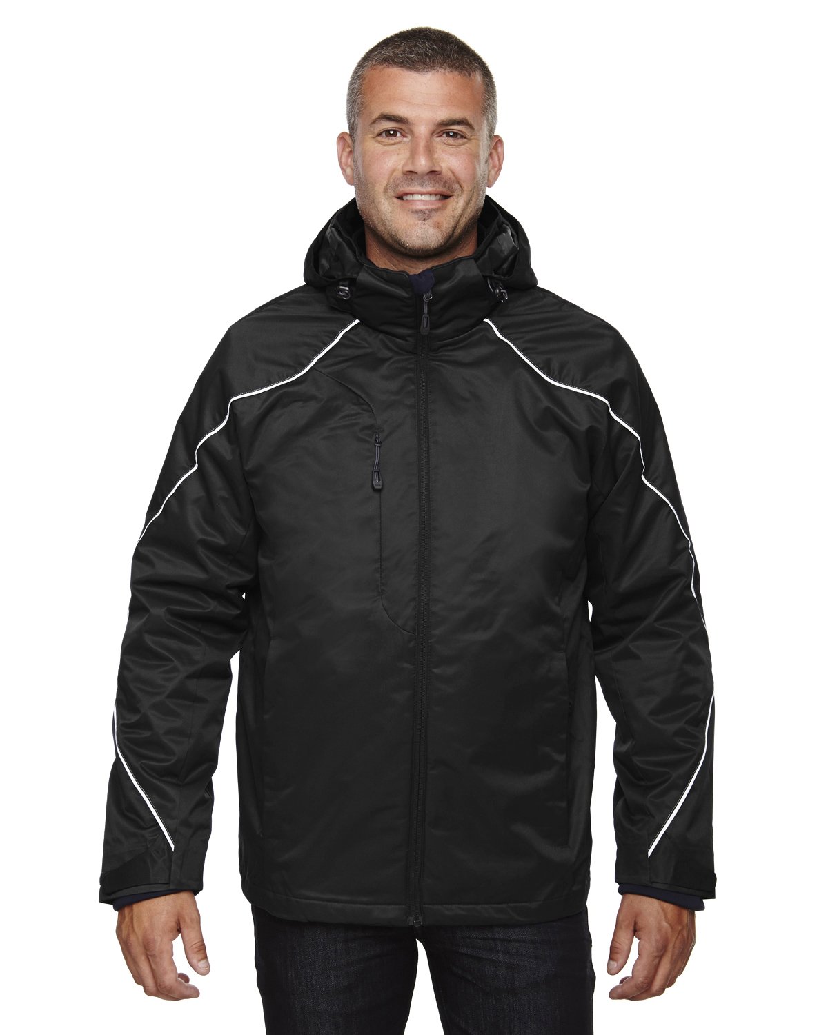North End Angle Mens Big & Tall Black 3-in-1 Bonded Fleece Liner Winter Jacket