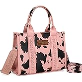 Montana West × Wrangler Tote Bag for Women Western Cow Print Purse Designer Top Handle Handbags