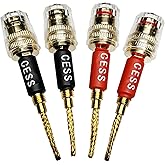CNCESS CESS-220 Pin Banana Plug to 4mm Female Banana Jack/Speaker Wire, 4 Pack (Braided-Type to 4mm)