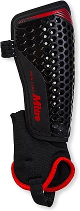 Mitre Aircell Football Ankle Protection Shin Pads M Black Red view 2