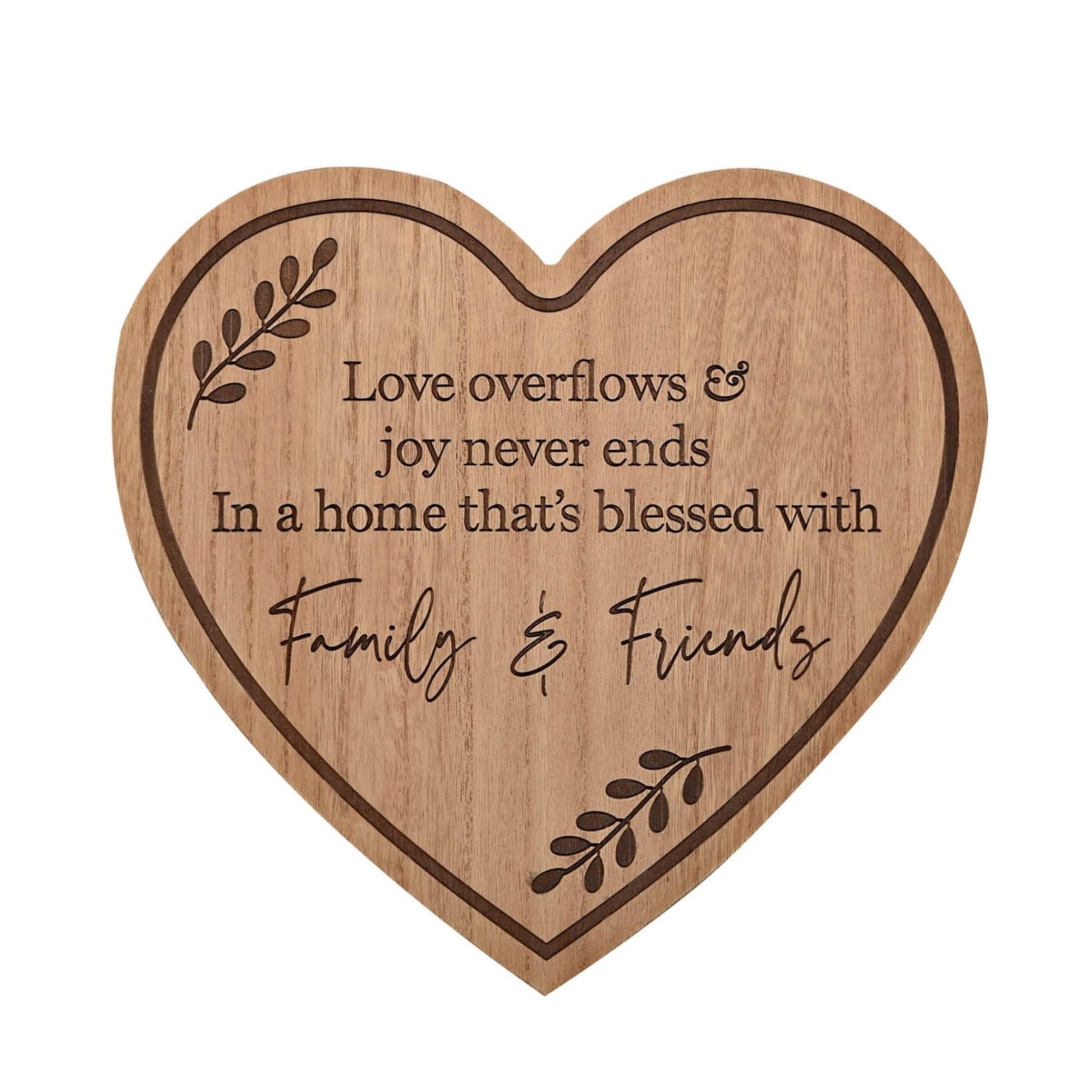 Family/Friends Wooden Heart Plaque with Sentiment 30cm