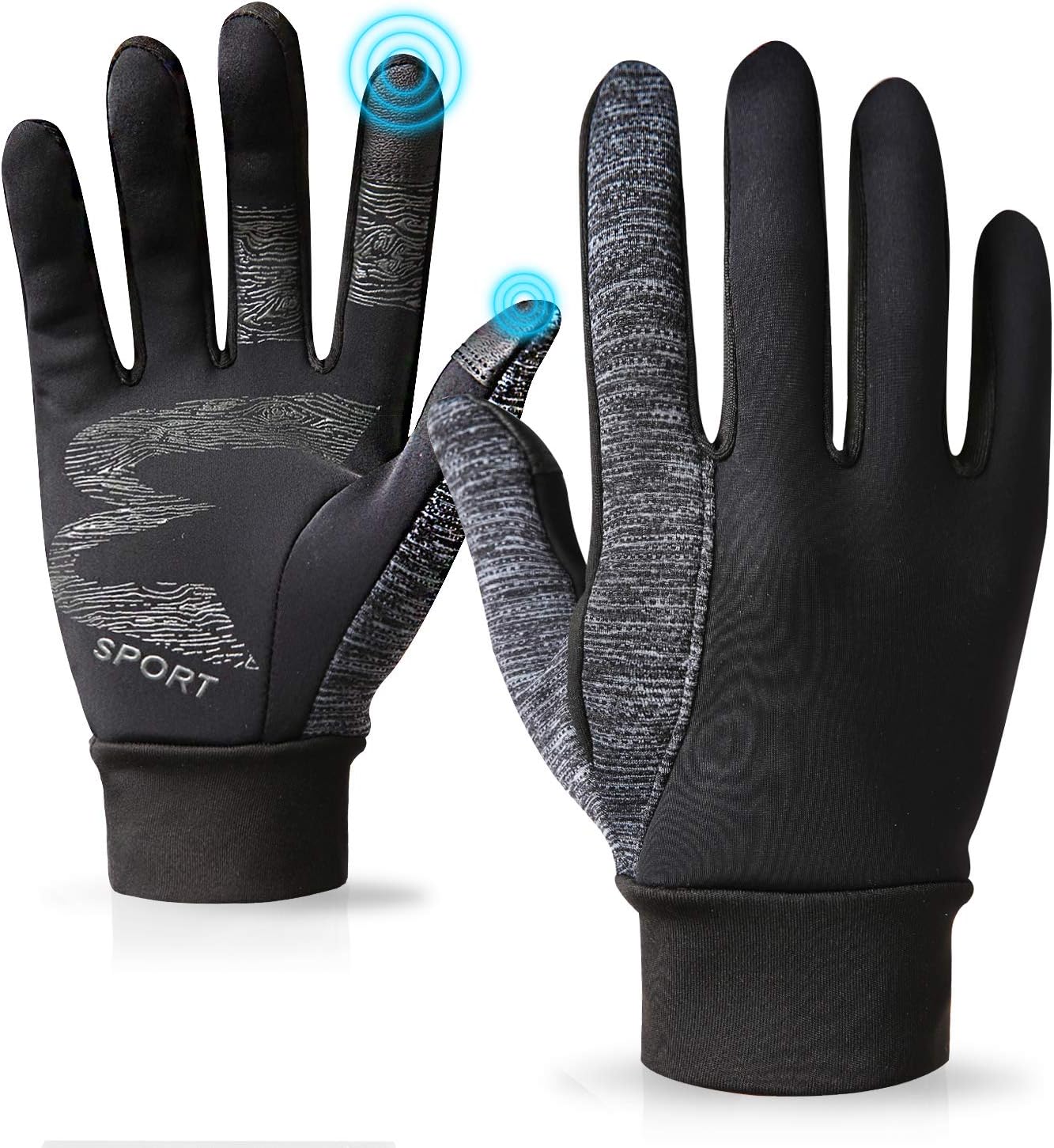 Winter Gloves for Men and Women,Touchscreen Running Gloves for Men Cold Weather Black Warm Light Weight Windproof Gloves…
