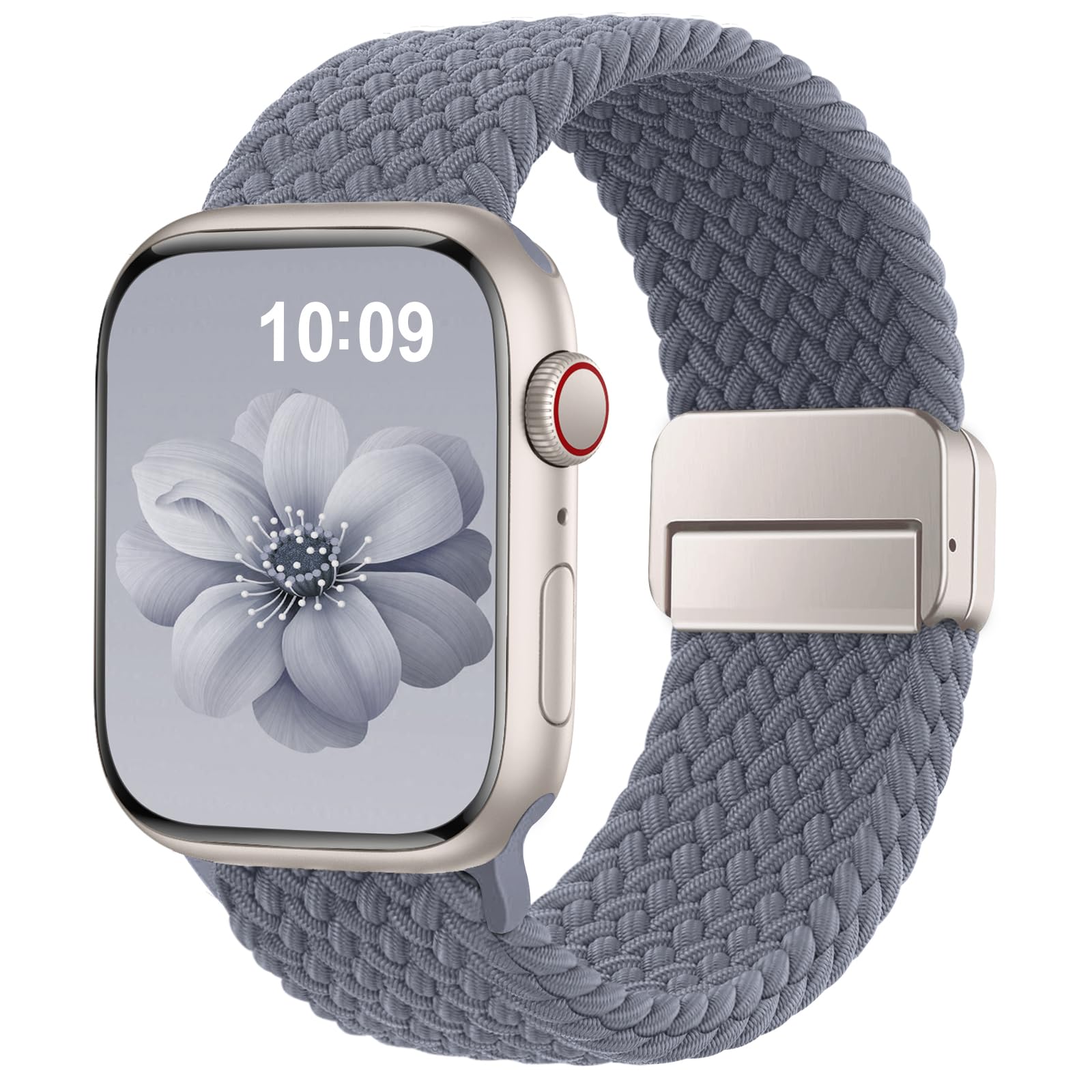 Braided Stretchy Band Compatible with Apple Watch Bands 38mm 40mm 41mm 42mm 46mm 44mm 45mm 49mm for Women Men, Nylon Sport Strap Solo Loop for iWatch bands Series SE 11 10 9 8 7 6 5 4 3 Ultra 3 2 1