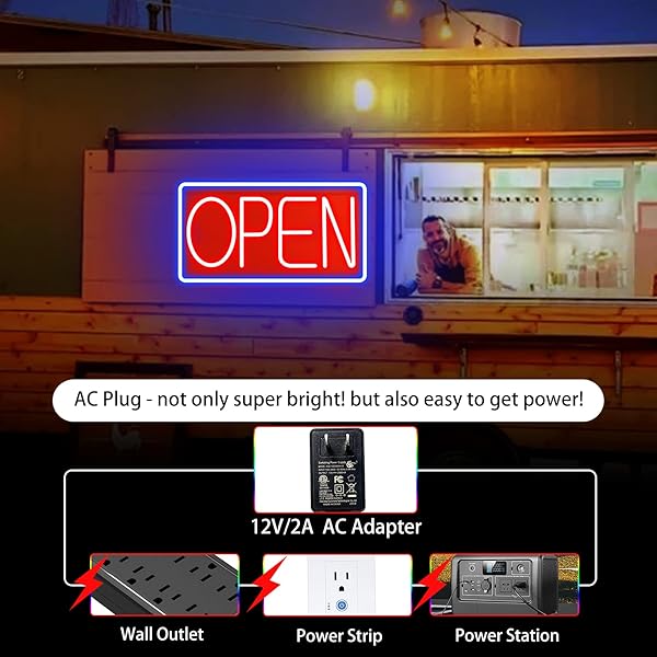 OPEN SIGNS FOR BUSINESS ULTRA BRIGHT LED NEON OPEN SIGNS 22 INCH PLUG IN ELECTRIC LIGHT UP OPEN SIGN WITH ON/OFF SWITCH FOR BUSINESS STOREFRONT WINDOW GLASS DOOR SHOP FLORISTS BAR SALON CAFES PUBS