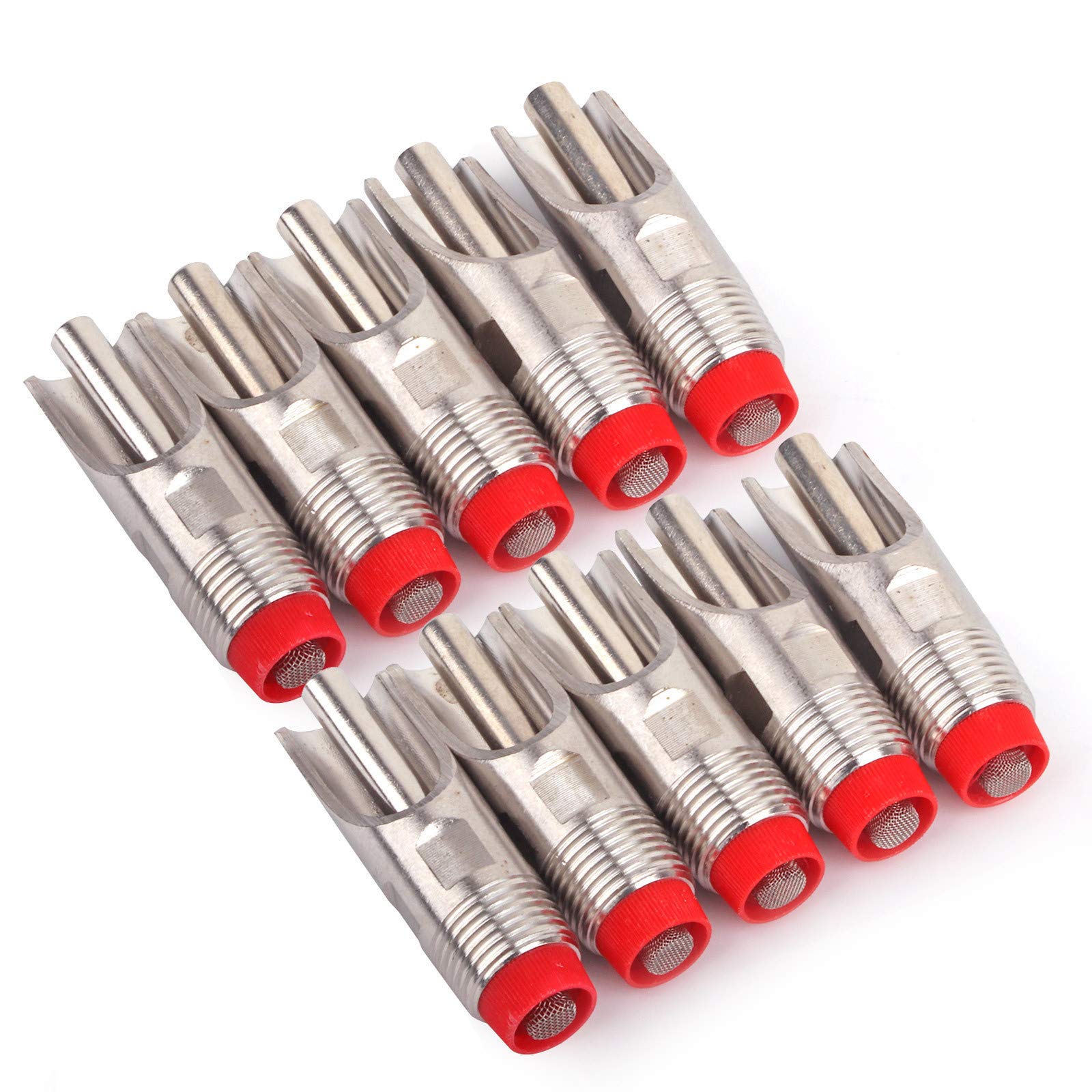 Svauoumu 10-Piece Automatic Pig Nipple Drinker, Stainless Steel, 0.5L Capacity, For Pigs, Cows, Sheep