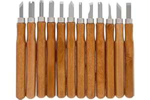 Omninmo Wood Carving Tool Set - 12 PCS Hand Carving Chisels Tool Set Whittling Knife Art Craft Caving Tool Kit Hobby Knife Kit for DIY Sculpting